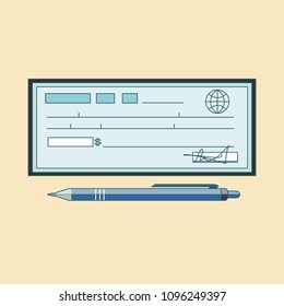 Cheque icon theme, flat style, colorful, vector icon set for info graphics, websites, mobile and print media.