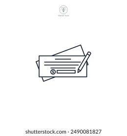 Cheque Icon theme symbol vector illustration isolated on white background
