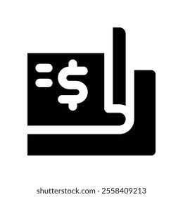 cheque icon. vector glyph icon for your website, mobile, presentation, and logo design.