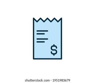 Cheque line icon. Vector symbol in trendy flat style on white background. Commerce sing for design.