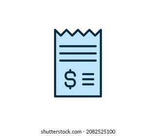 Cheque line icon. Vector symbol in trendy flat style on white background. Commerce sing for design.