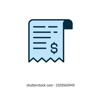 Cheque line icon. Vector symbol in trendy flat style on white background. Commerce sing for design.