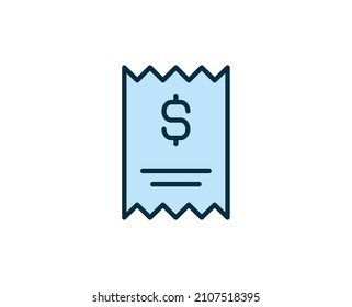 Cheque line icon. Vector symbol in trendy flat style on white background. Commerce sing for design.