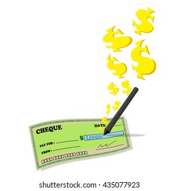 Cheque money - vector illustration