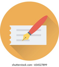 Cheque Signature Vector Icon