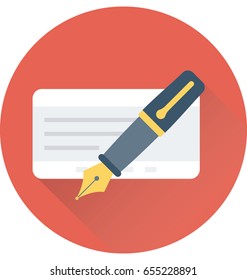 Cheque Signature Vector Icon