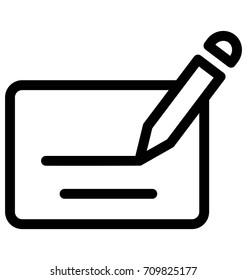 Cheque Signature Vector Icon