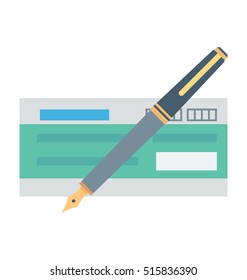 Cheque Signing Vector Icon