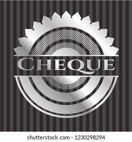 Cheque silver badge or emblem