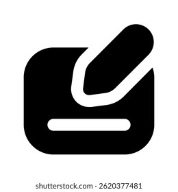 Prüfen Sie das Vectordesign für das Finanz- und Zahlungsthema. Moderne Scheckbuch-Illustration für Bank- und Transaktionsgebrauch. Glyphensymbol