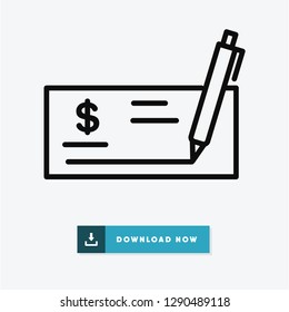 Cheque vector icon