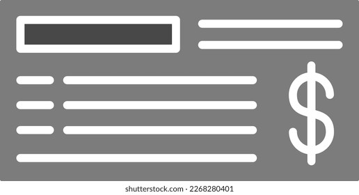 Cheque vector icon. Can be used for printing, mobile and web applications.