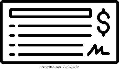 Cheque vector icon. Can be used for printing, mobile and web applications.
