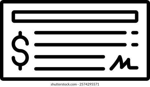 Cheque vector icon. Can be used for printing, mobile and web applications.
