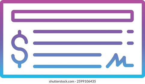Cheque vector icon. Can be used for printing, mobile and web applications.