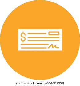 Cheque vector icon. Can be used for printing, mobile and web applications.