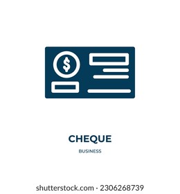 icono del vector de verificación. chequeo, dinero, íconos rellenos de pago de concepto de negocio plano. Icono de glifo negro aislado, elemento de símbolo de ilustración vectorial para diseño web y aplicaciones móviles