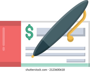 cheque Vector illustration on a transparent background.Premium quality symmbols.Vector line flat icon for concept and graphic design.
