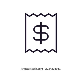 Marque el icono de la línea vectorial. Logotipo de calidad premium para sitios web, diseño, tiendas en línea, empresas, libros, publicidad. Pictograma de contorno negro aislado en fondo blanco 