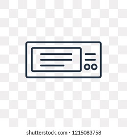 Cheque vector outline icon isolated on transparent background, high quality linear Cheque transparency concept can be used web and mobile