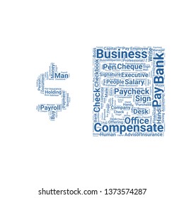 cheque word cloud. tag cloud about cheque