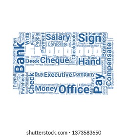 cheque word cloud. tag cloud about cheque