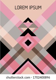 Geometrisches Design für die Vektorillustration des Deckblattes mit hintereinander liegenden Deckseiten mit Dreiecken und Streifen. Festliche brasilianische Motive. Gestreiftes Bauhaus-Vektorillustration-Cover-Design. Trendgeometrie.