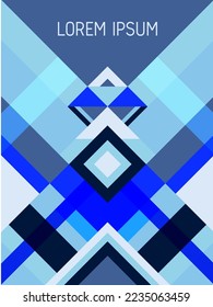Geometrisches Design der Vektorgrafik-Übersichtsseite mit Dreiecken und Streifen. Karnevalsmotive aus Mexiko. Gestreiftes Bauhaus-Muster, Vektorgrafik-Design. Trendgeometrie.