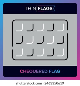 The Chequered Flag, Download Editable Thin Icons. Country, World and International Flag Icons Set. Checkered Flag Icon Graphic Vector Stroke