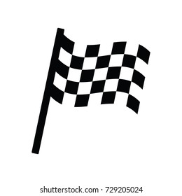 Chequered Flag Flat Icon Isolated On A White Background. Vector Illustration.