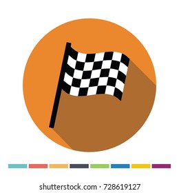 Chequered flag flat web icon. Vector Illustration.