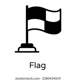Chequered flag glyph icon design 