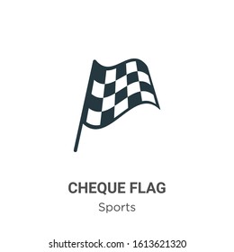Chequered flag glyph icon vector on white background. Flat vector chequered flag icon symbol sign from modern sports collection for mobile concept and web apps design.