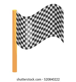 Chequered flag icon. Cartoon illustration of flag vector icon for web design