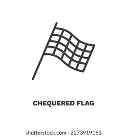 chequered flag icon. Thin line chequered flag icon from sport and game collection. Outline vector isolated on white background. Editable chequered flag symbol can be used web and mobile