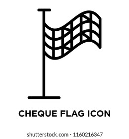 Chequered flag icon vector isolated on white background, Chequered flag transparent sign , linear symbol and stroke design elements in outline style
