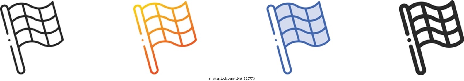chequered flag icon.Thin Linear, Gradient, Blue Stroke and bold Style Design Isolated On White Background