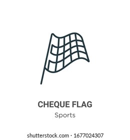 Chequered Flag Outline Vector Icon. Thin Line Black Chequered Flag Icon, Flat Vector Simple Element Illustration From Editable Sports Concept Isolated Stroke On White Background