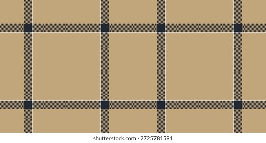 Chequered pattern check tartan, neat texture seamless background. Setting plaid textile vector fabric in amber and dark colors palette.