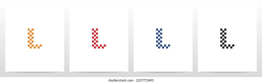 Chequered Pattern Letter Logo Design L