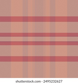 Chequered texture textile fabric, factory background plaid pattern. Design tartan vector seamless check in red and light colors palette.