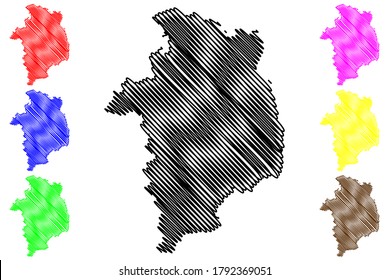 Cher Department (France, French Republic, Centre-Val de Loire region) map vector illustration, scribble sketch Cher map