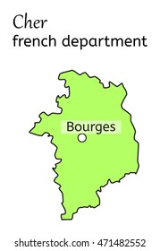 Cher french department map