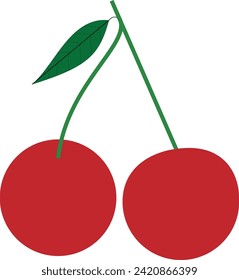 Cheri fruit design vector asset illustration