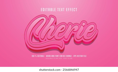 cherie editable text effect	, cherie editable 3D text 