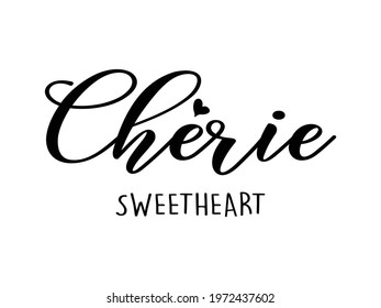 Cherie - Sweetheart Slogan, Vector Design