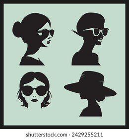 Cherish Shades silhouette, black hair and glasses, silhouette of girl face with short hair wearing sunglasses