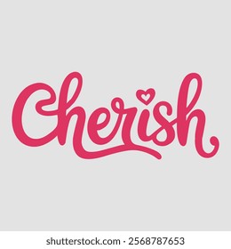 Cherish Text of Valentine Typography Vectors