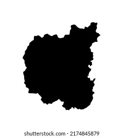 Chernihiv map vector silhouette illustration isolated on white background. Region map Ukraine province territory region.