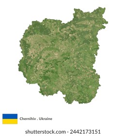 Mapa topográfico de Chernihiv, Oblastos de Ucrania (EPS)